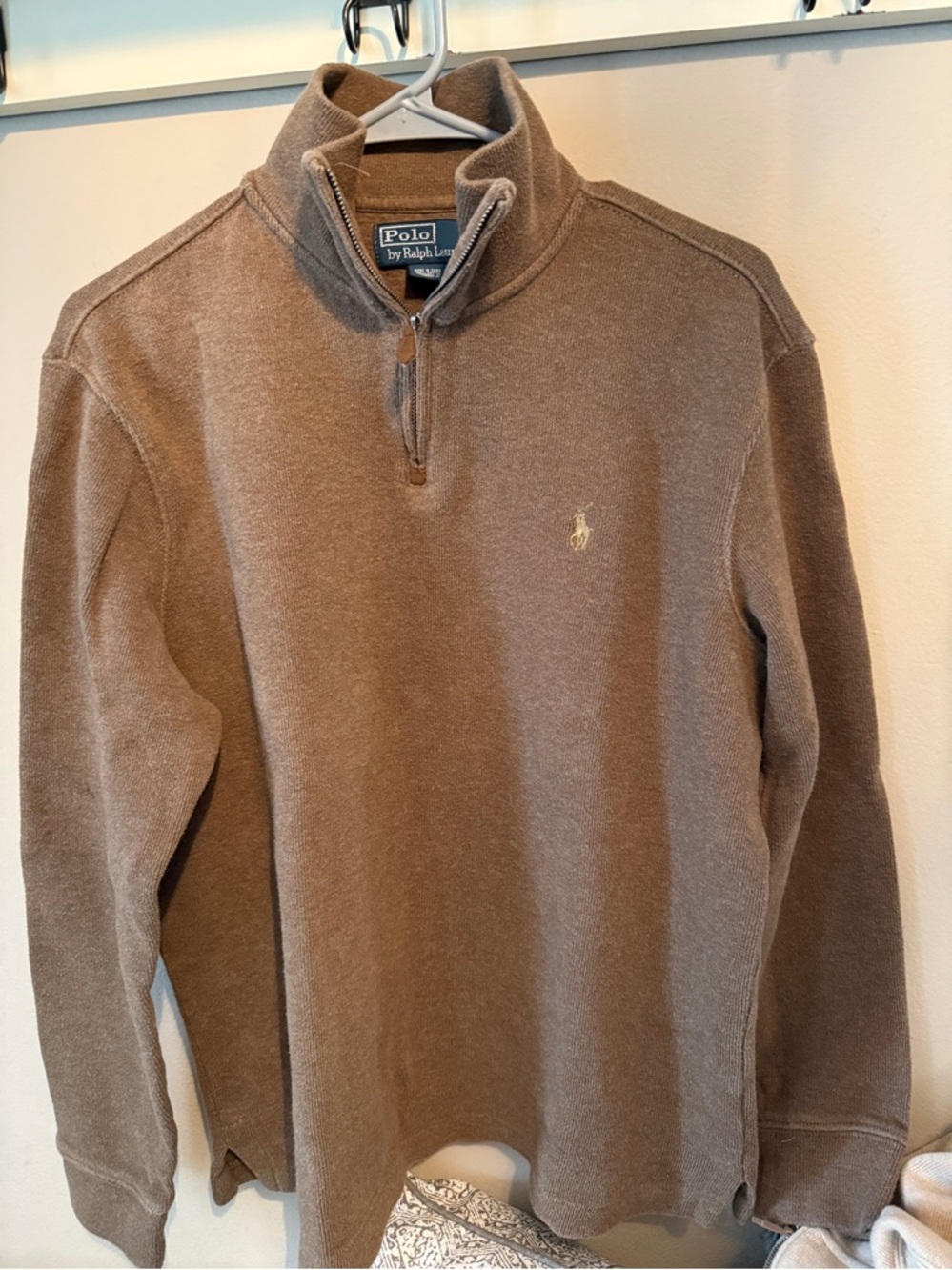 Ralph Lauren Brown Zip-Up Mock Neck Sweater